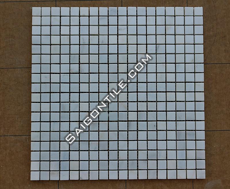 White marble stone mosaic tiles 15x15mm MK01-P