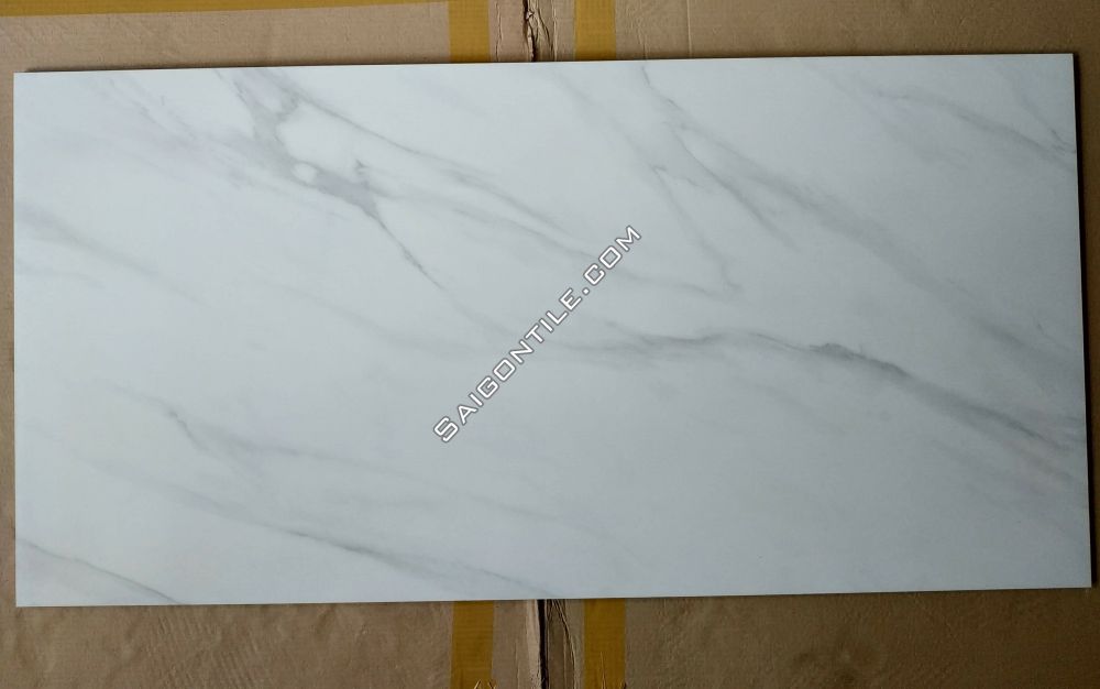 Gạch thạch anh vân marble trắng khổ lớn 60x120 nhập khẩu DBLH126033