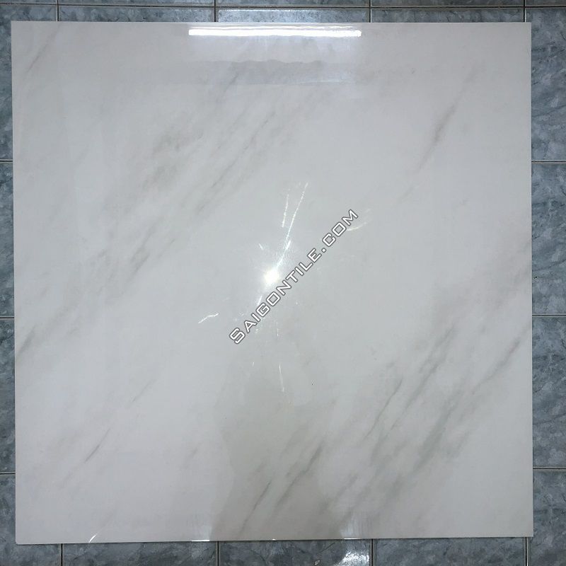 Gạch vân đá marble trắng khổ lớn 1mx1m bóng kính cao cấp DBPH1001