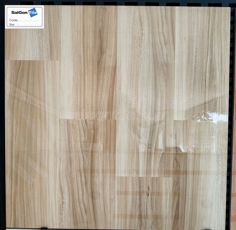 Gạch vân gỗ 80x80 bóng kính nâu nhạt cao cấp Trung Quốc DY8D161