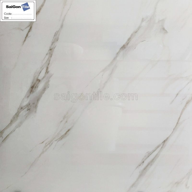 Gạch lót nền vân đá marble trắng 800x800 bóng kính nhập khẩu DBY8807